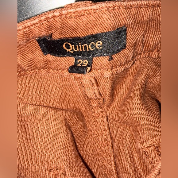 Quince Stretch Cotton Twill Wide-Leg Crop Pant Rust Brown High Rise Size 29 NEW - Picture 6 of 6